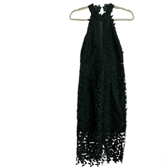 Bardot Gemma Halter Lace Dress. Forest Green. Size 6. - Picture 7 of 12